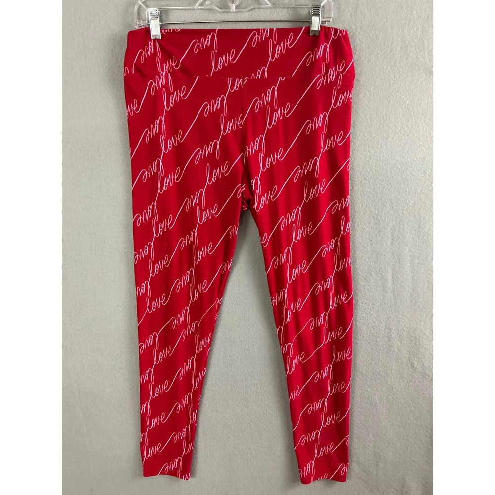 LuLaRoe Leggings Women's‎ Medium Love Print Leggings Valentine's Day Tall Curvy